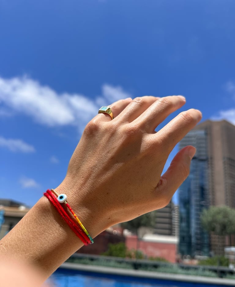 Red Silk Gratitude Bracelet