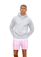 studio paris. rainbow hoodie, grey.