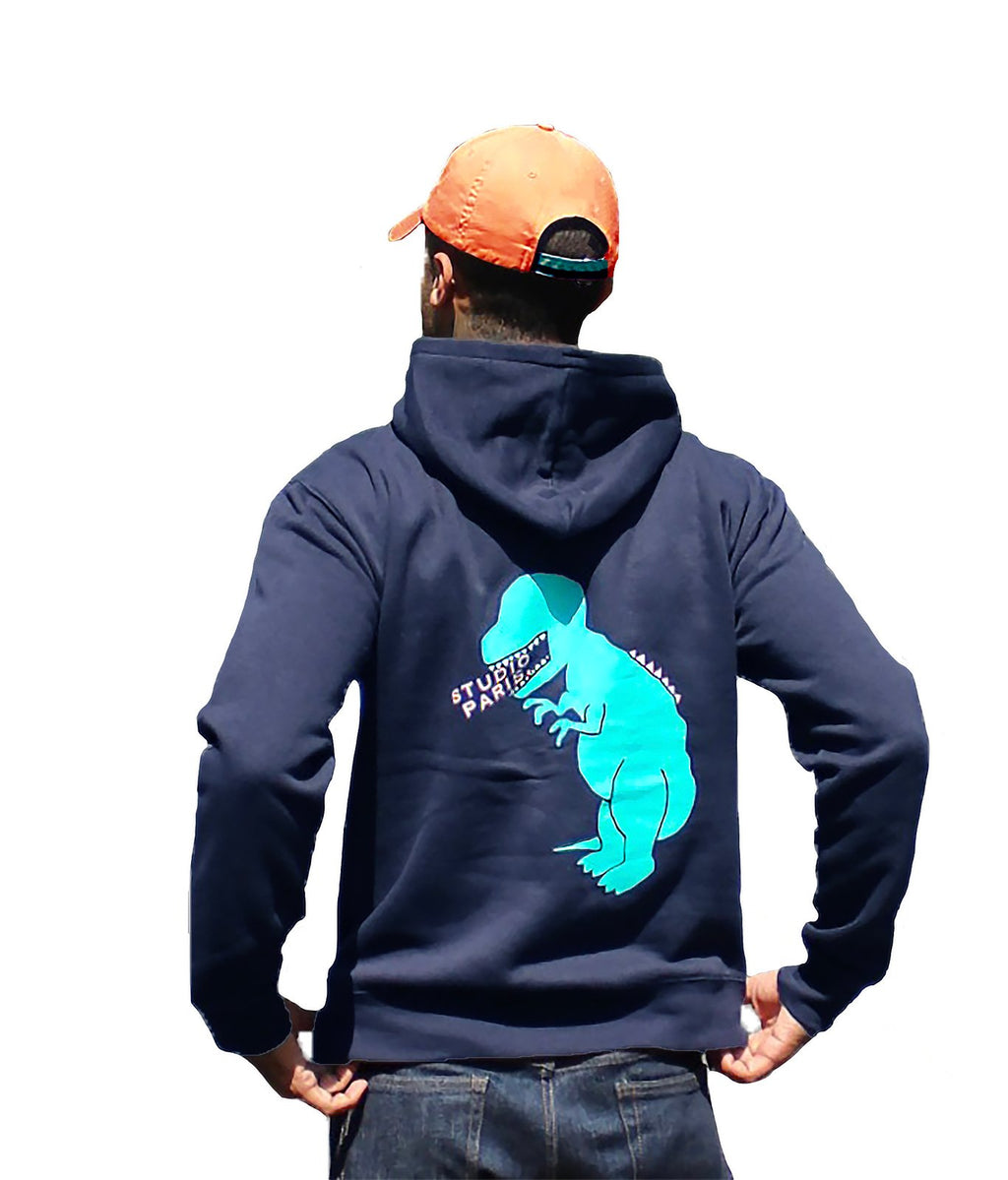 studio paris. dino hoodie, navy.