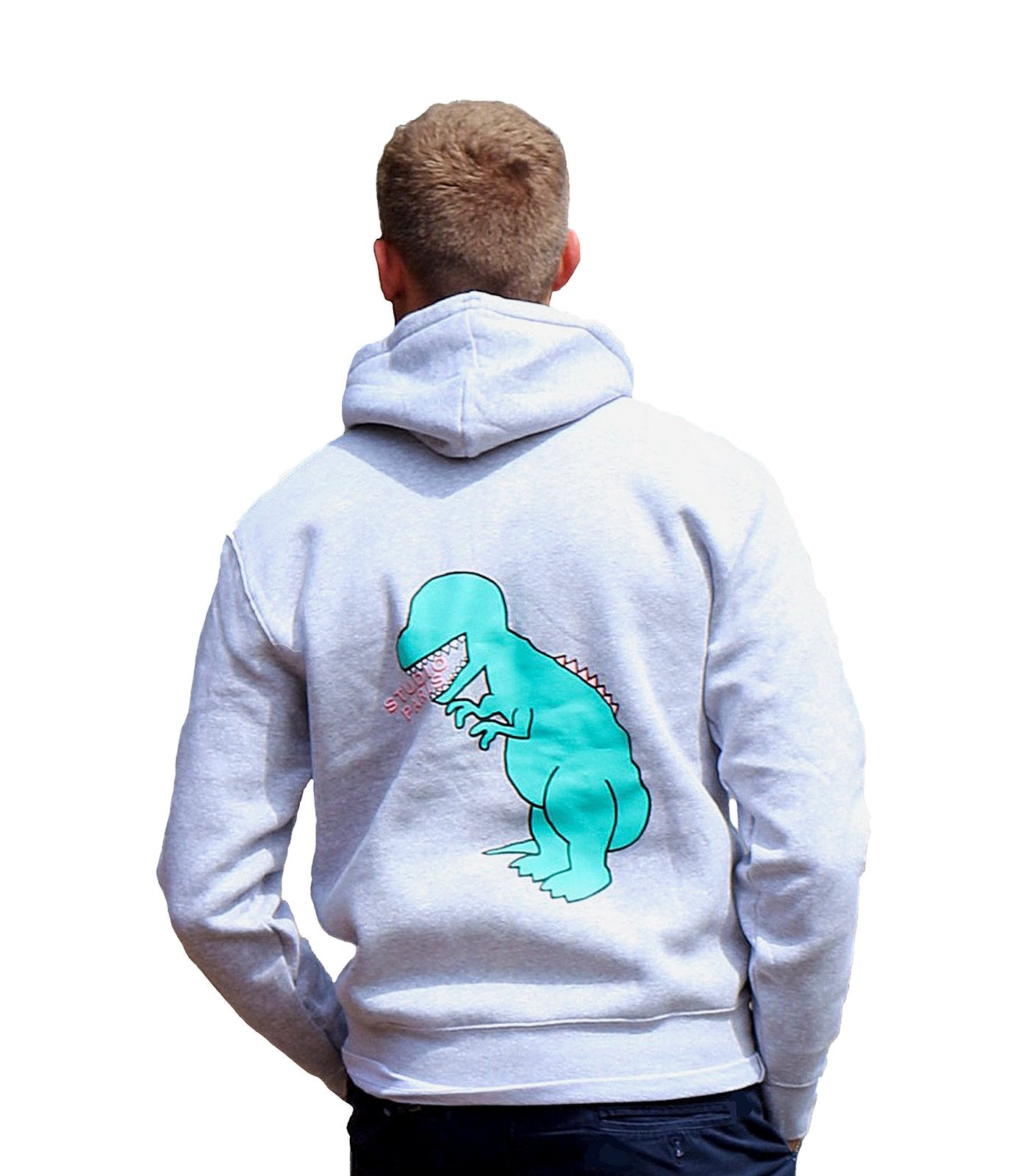 studio paris. dino hoodie, grey.