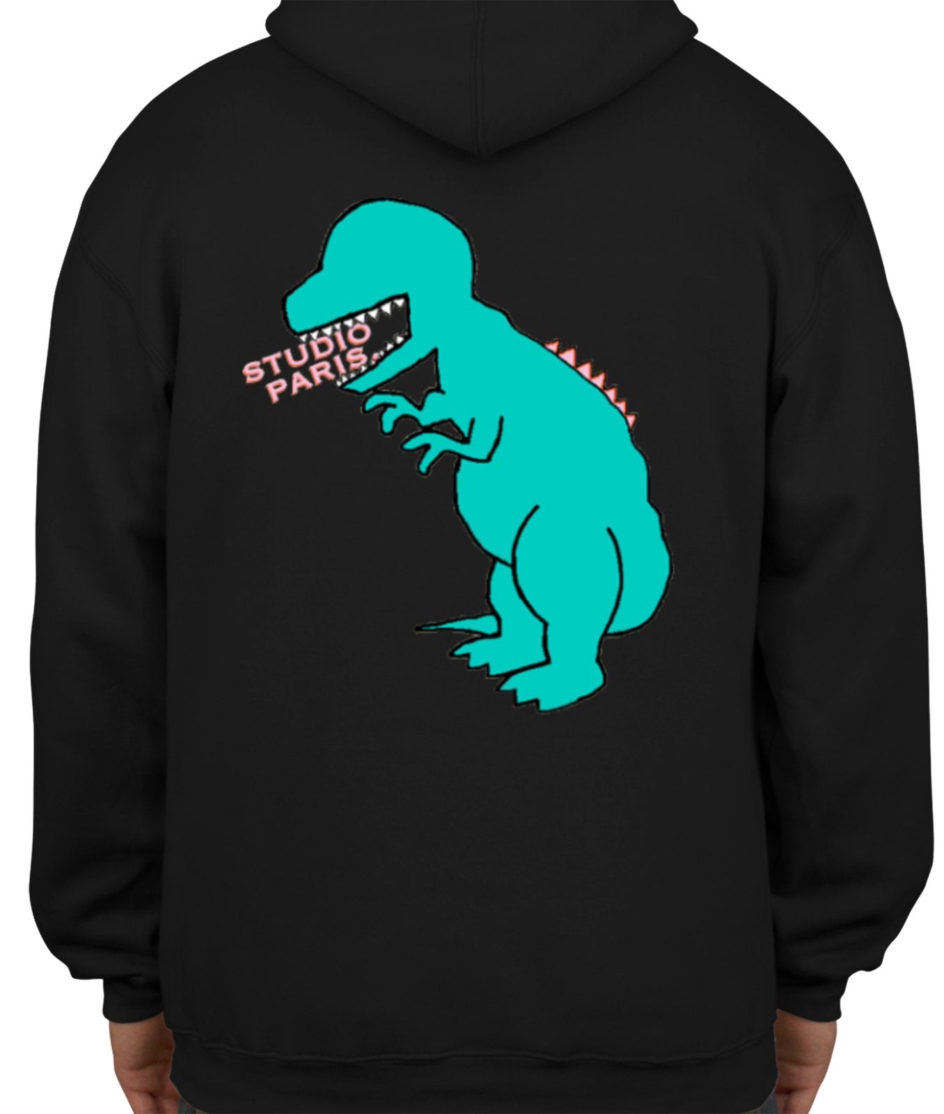 studio paris. dino hoodie, black.