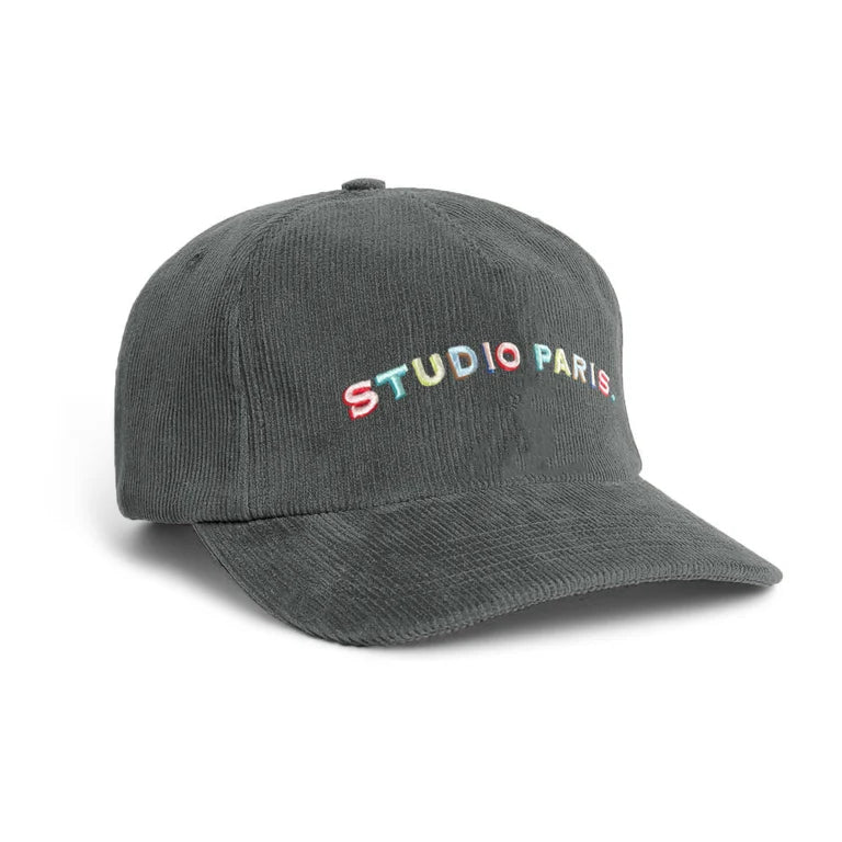 studio paris. corduroy cap, silver.