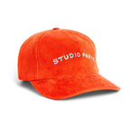 studio paris. corduroy cap, blood orange.