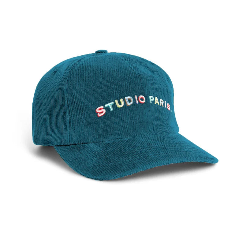 studio paris. corduroy cap, ocean teal.