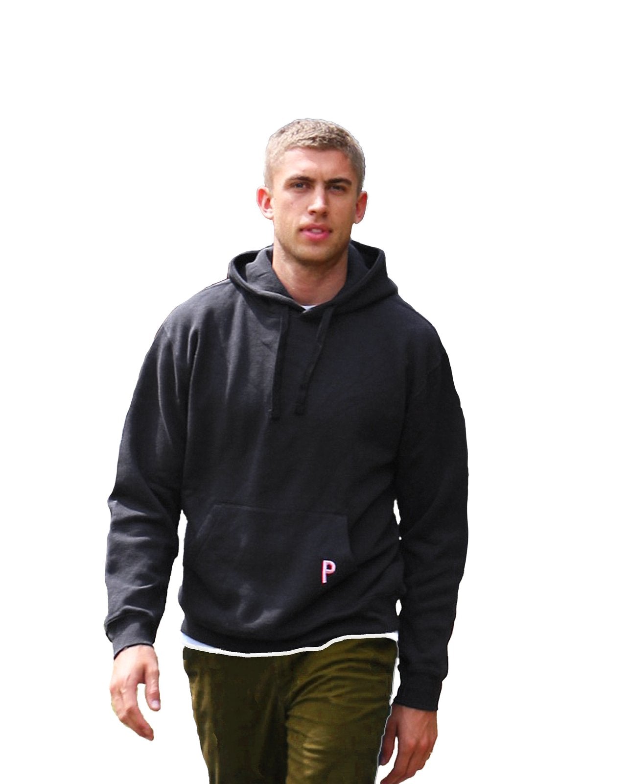 studio paris. rainbow hoodie, black.